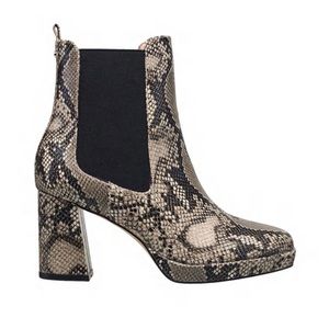 FRENCH CONNECTION Women's Penny Chelsea Block Heel Boots, Soft Truffle, Size 7